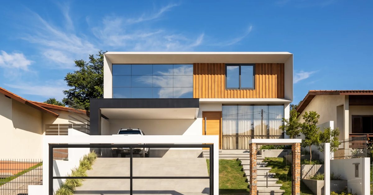 Fachada da Casa 9 de Julho, sobrado projetado por Mateus Sohne Arquitetura